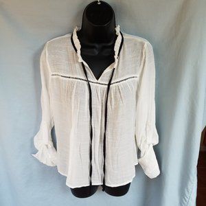 NWT Small Nadine West Active USA Rolled Cuff White Top